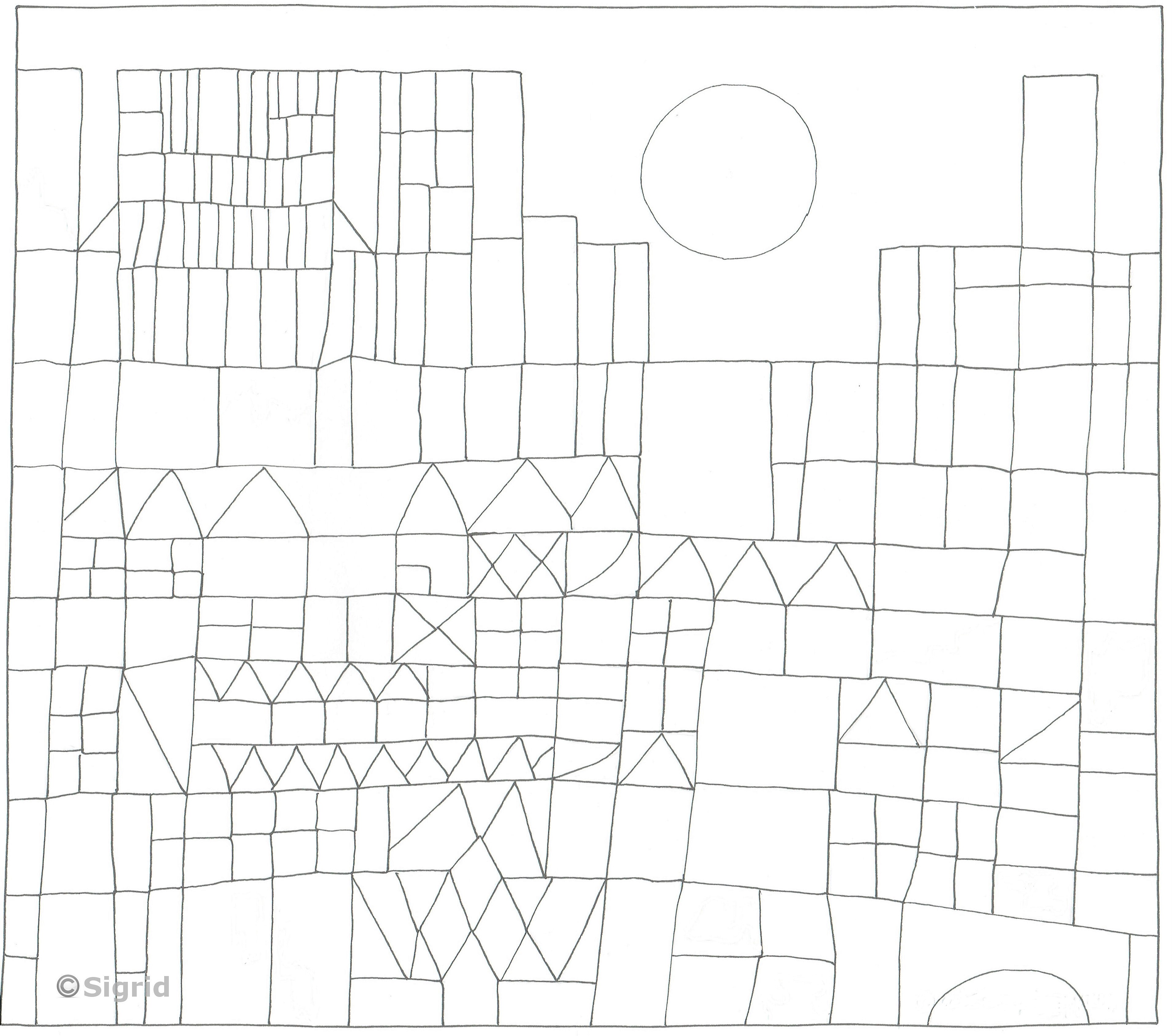 Kleurplaat Paul Klee Tekenatelier Sigrid